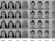 Simulación de cómo ve un recién nacido rostros alegres, enfadados, neutros y sorprendidos a 30, 60 y 120 cm