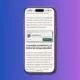 Celular que muestra un artículo de psyciencia.com con una ficha del Directorio de Psyciencia, sobre fondo azul y violeta